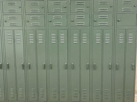 Amherst Steele High School, Amherst, OH Electrostatic Painting of Lockers
