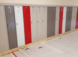 Ozark R6 Junior High School Ozark, MO Electrostatic Painting of Lockers