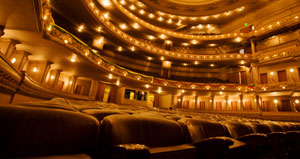 Refinished historic theater seating